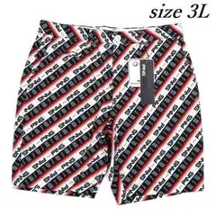 新品 ピン ゴルフ 総柄ロゴ ストレッチ ハーフパンツ ショートパンツ 赤 3L