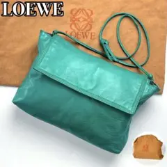 【美品】ロエベ アナグラム ショルダーバッグ ロゴ型押し レザー *保存袋付属