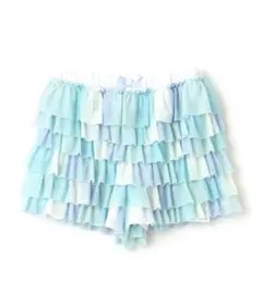 フリル 天竺 ショート パンツ サックスブルー 完売品 130