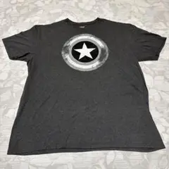 MARVEL キャプテンアメリカ Tシャツ 大きめ グレー 2XLサイズ