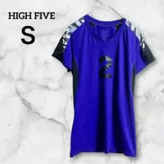 HIGH FIVE 【Ｓ】吸汗速乾 VネックTシャツ パープル