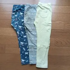 ユニクロ UNIQLO サイズ100 10分丈レギンス ３枚セット 中古品