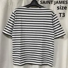 美品 SAINT JAMES PIRIAC ボーダー半袖Tシャツ 白×黒系T3
