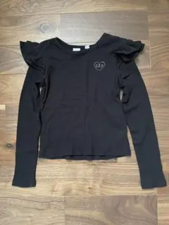 GAPフリル付き黒長袖シャツ