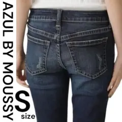 【美品】AZUL BY MOUSSY CRASH DENIM SKINNY ２