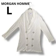 MORGAN HOMME ホワイトカーディガン　Lサイズ レディース　ボタン