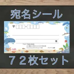 【即購入OK】宛名シール 海の生き物柄 72枚