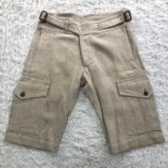 【美品】 TOUJOURS グルカ ショーツ ベルト リネン ベージュ 3