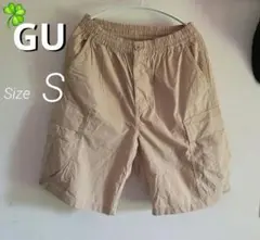 値下げ❗GU ☘️ ベージュ カーゴハーフパンツ　S サイズ