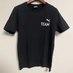 Puma プーマ TEAMロゴ付き ブラック Tシャツ M