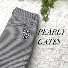 PEARLY GATES 中綿パンツ レディース 千鳥柄 刺繍 ワッペン付 0