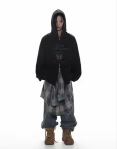 MASONPRINCE ブラック フード付きパーカー