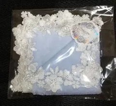 近沢レース オールドローズ タオルハンカチ アクアブルー