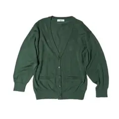 ダークグリーン Vネックカーディガン
