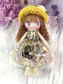 【再販無し・1点物】子猫ちゃん柄❤️ドールチャーム　ハンドメイド　カントリードール