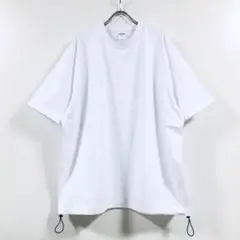 新品 裾ドローコード ビッグシルエット Tシャツ 半袖 メンズ ホワイト L