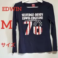 EDWIN エドウィン Mサイズ　ネイビー　長袖　Tシャツ