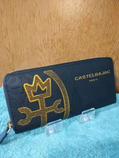 【ほぼ美品】カステルバジャック カヌレ ラウンドファスナー長財布 　ブラック