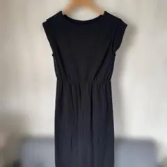 SAINT GERMAIN黒 ノースリーブ ロングワンピース カットソー