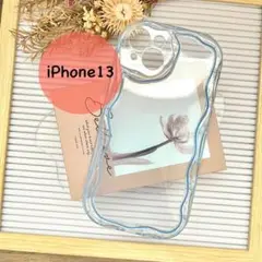 未使用 iPhone13ケース クリア ブルー