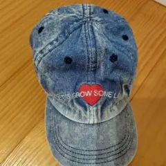 ZARA デニム風キャップ ハート刺繍入り　子供用