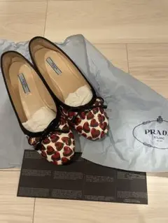 プラダ ハート柄バレエシューズ 美品