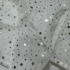 星柄 レース生地 ハンドメイド カフェカーテン チュール