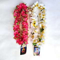 フラダンス用レイ ハイビスカスとプルメリアの花冠