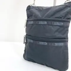 美品　レスポートサック　ミニショルダーバッグ　多機能ポケット　ジッパー　ブラック