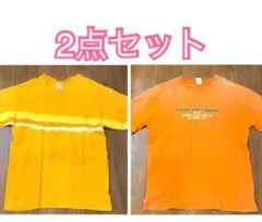 貴重 レア anvil ボーダー等2点セット Tシャツ イエロー/オレンジ L