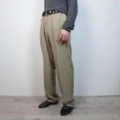 デットストック HAGGAR ノータックスラックスパンツ ベージュ/HW69