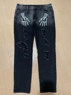 希少 スカル ダメージ 加工 デニム