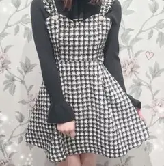 evelyn 量産型 地雷系 千鳥柄ツイード ワンピース