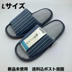 メッシュ中敷　縦じま　スリッパ 　Lサイズ　ブルー　新品未使用　送料込　ポスト出
