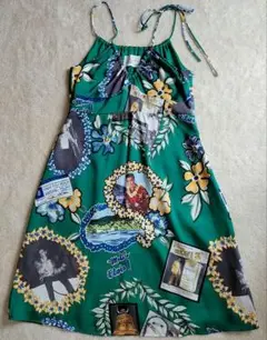 【美品】ヒロハッティ　フラダンス　ムームー　ボタニカルワンピース ハワイアンドレス フラドレス フラダンス ハワイアン ハワイ