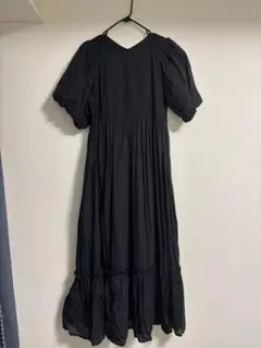 フリークスストア　ブラックフリルロングワンピース