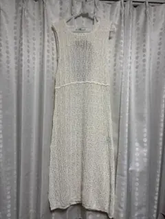 ノースリーブ　ロングワンピース　ニット