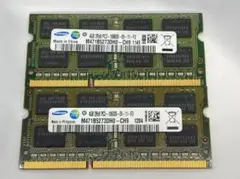 ノートPC用メモリ 4GB×2 (合計8GB) PC3-10600S