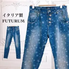 イタリア製『フトゥールム』デニム パンツ/ジーンズ スキニー【F】ブルー 星