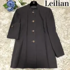 【美品✨】レリアン オーバーサイズ ノーカラーコート 花柄ボタン サイズ13+