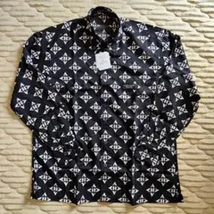 新品　ハーディエイミス　総柄シャツ　SHIRT　モノグラム　ブラック　L
