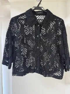 JEANASIS ブラック レース シャツ 半袖
