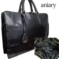 チャーム✨️aniary 3層アンティークレザー ブリーフケース ビジネスバッグ