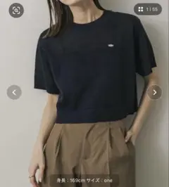 【新品】センスオブプレイス クルーネッククロップドセーター ネイビー