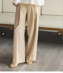 NOBLE【洗える】エステルツイルストレッチスラックスパンツ　40 ベージュ