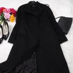 Y5917*最高級☆Aライン☆極上カシミヤ☆ロングコート☆紺ネイビー