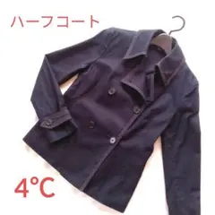 4℃ ハーフコート ネイビー 春 秋