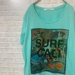 SURF CALM グラフィックTシャツ ミントグリーン