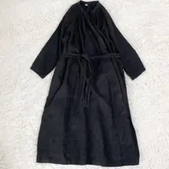 美品　ジャーナルスタンダードラックス　リネン　ラップワンピース　ベルト　黒