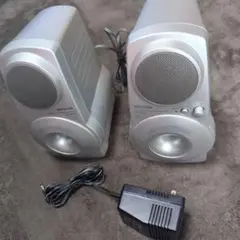 aiwa シルバー PCスピーカー ACアダプター付き